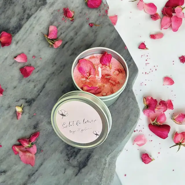 Bougie rose vanille