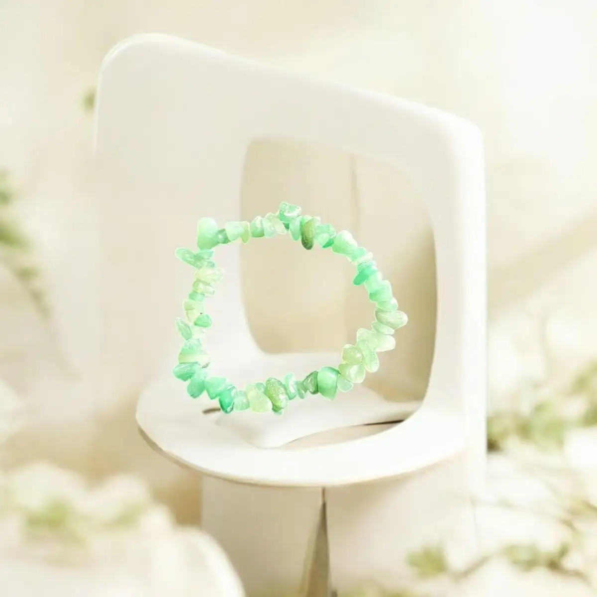 Bracelet en pierre naturelle verte #1