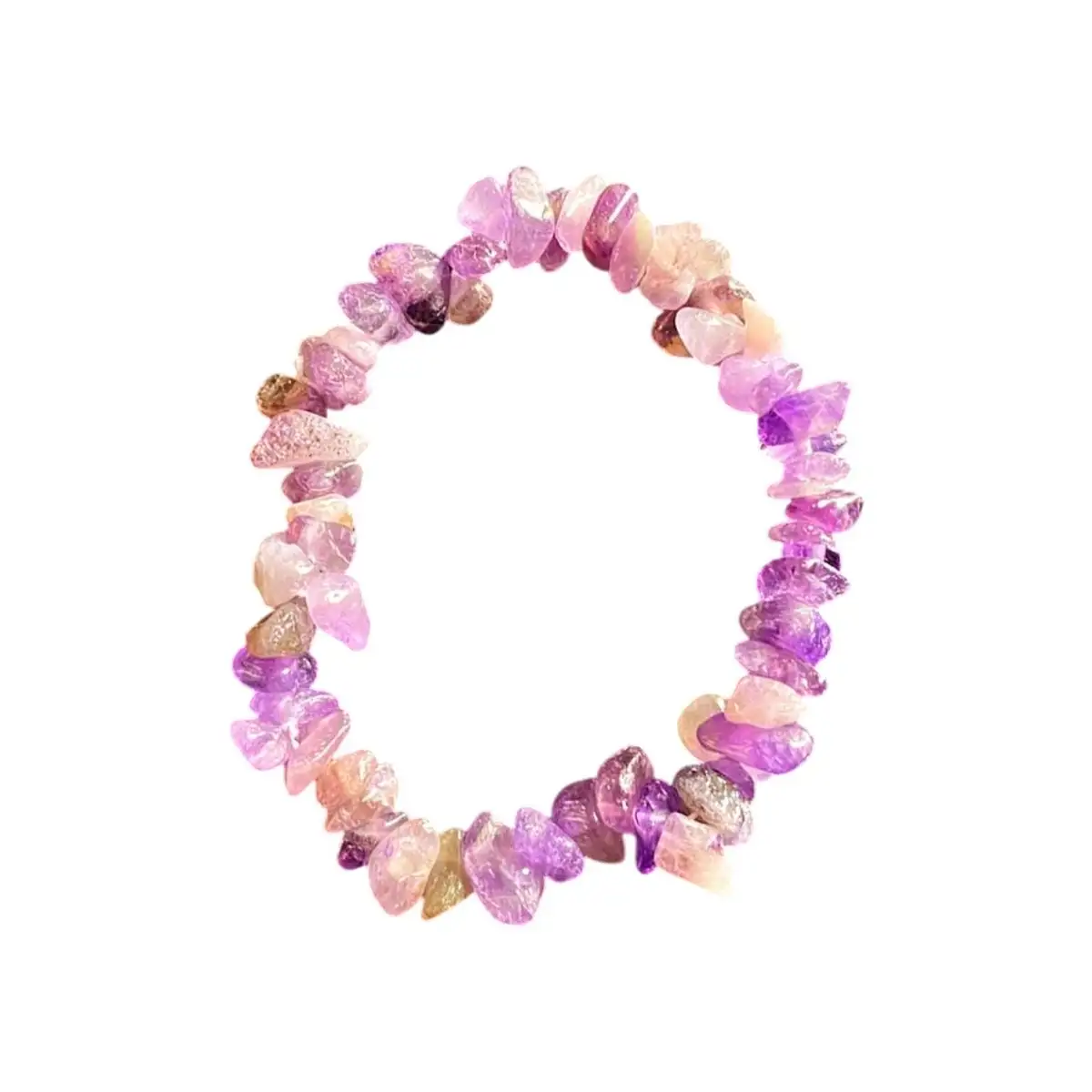 Bracelet en pierre naturelle rose et beige #2