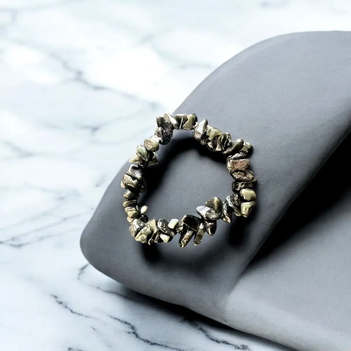 Bracelet en pierre naturelle noir et gris #3