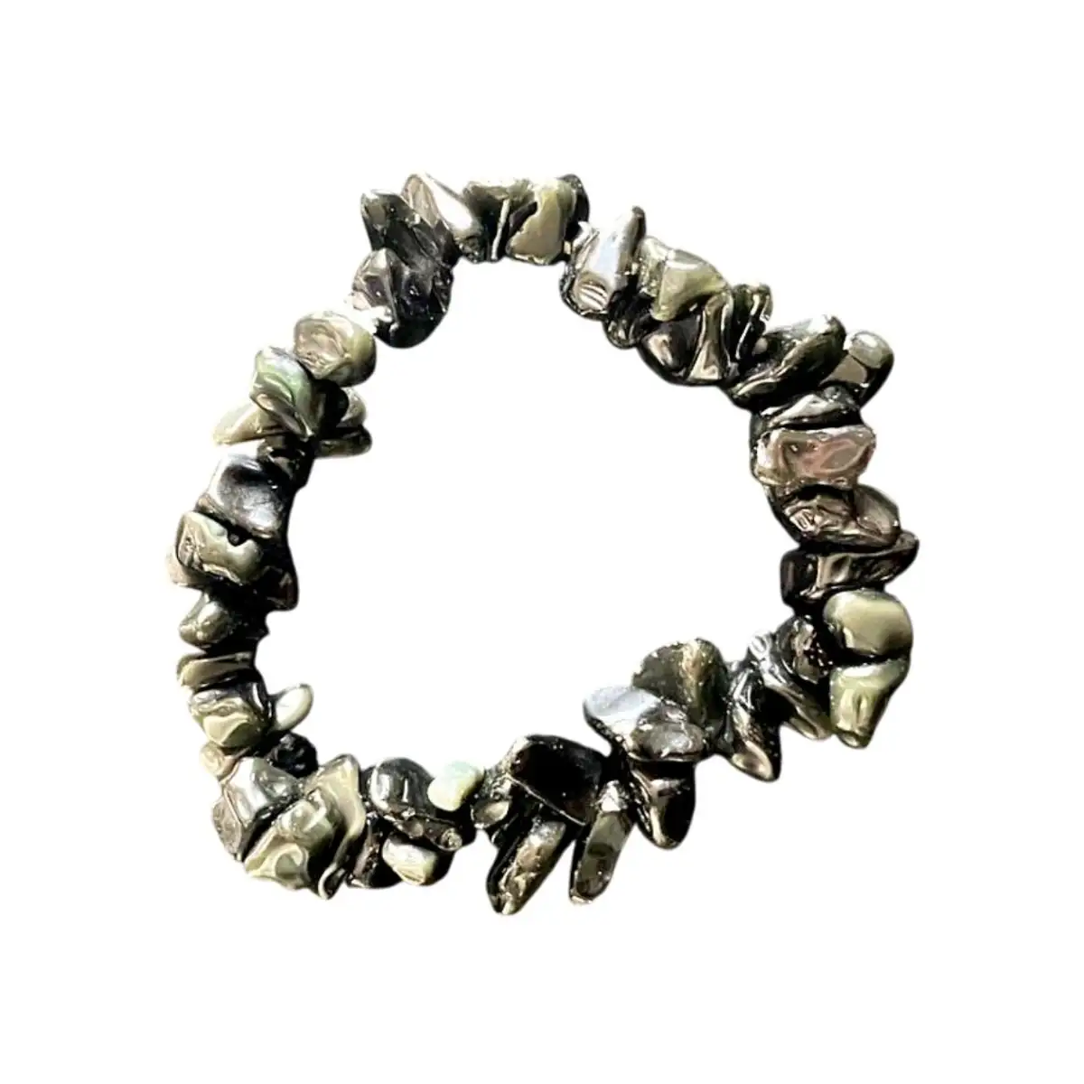 Bracelet en pierre naturelle noir et gris #3