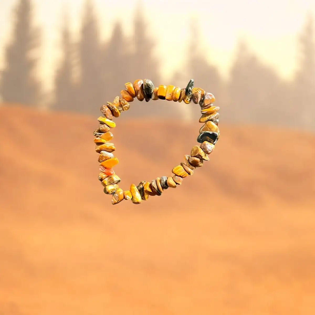 Bracelet en pierre naturelle marron #9