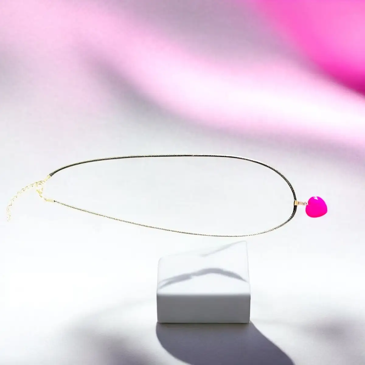 Colliers en pierre naturelle rose  #4