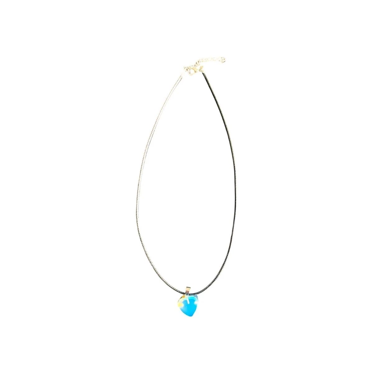 Collier en pierre naturelle doré et bleu clair #8