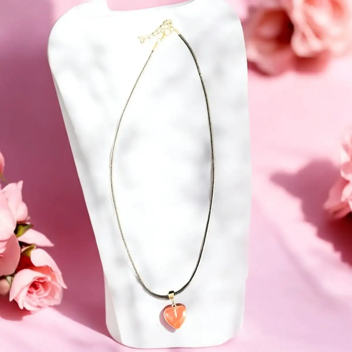 Collier en pierre naturelle orange  #10